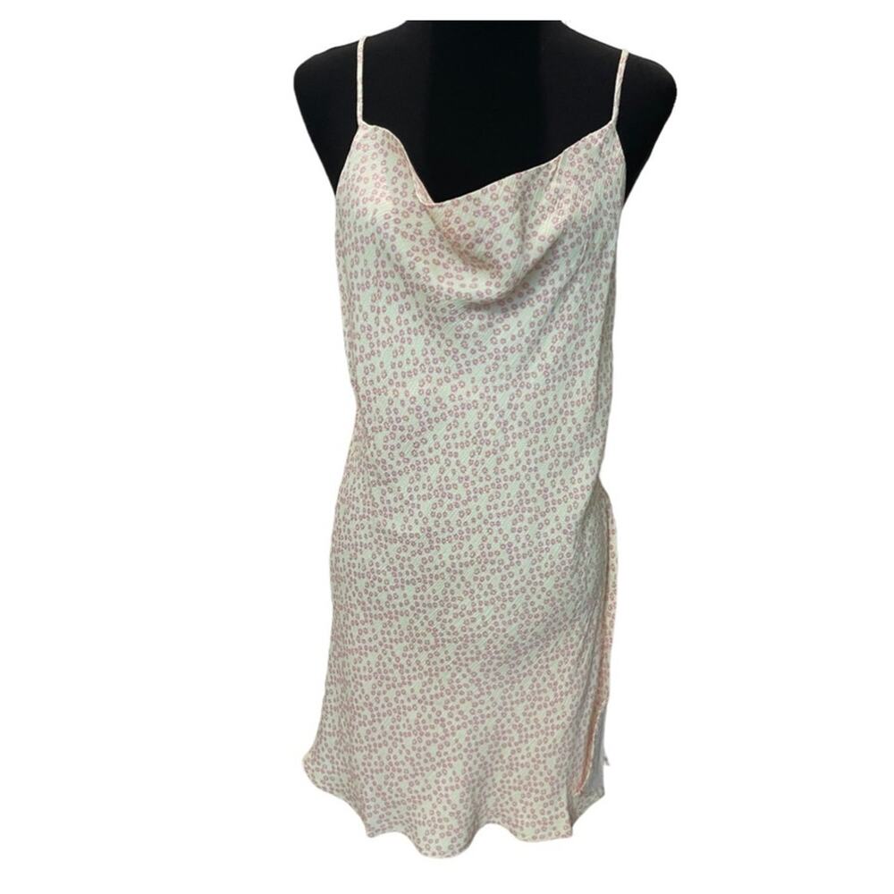 New ~ AREA STARS ~ Cowl neck Sleeveless Floral Mini L 100% VISCOSE
